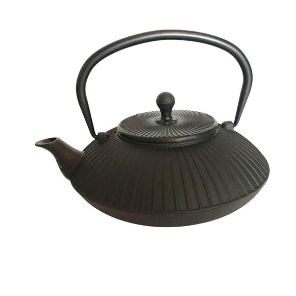 Bauscher Germany Cast Iron Teapot With Strainer 38.9 oz Black Made by Playground - Picture 6 of 12